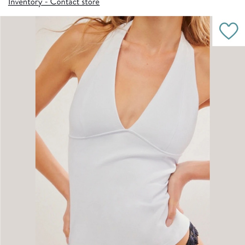 Free People White Halter Tank Top
